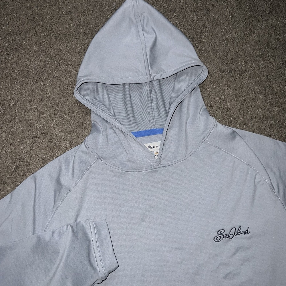 Peter Millar Men's Sea Island Lightweight Hoodie Size Medium Gray